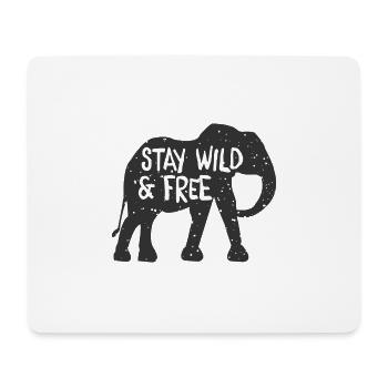 Elefant - Stay wild & free - Mousepad (Querformat) - Weiß - Vorne