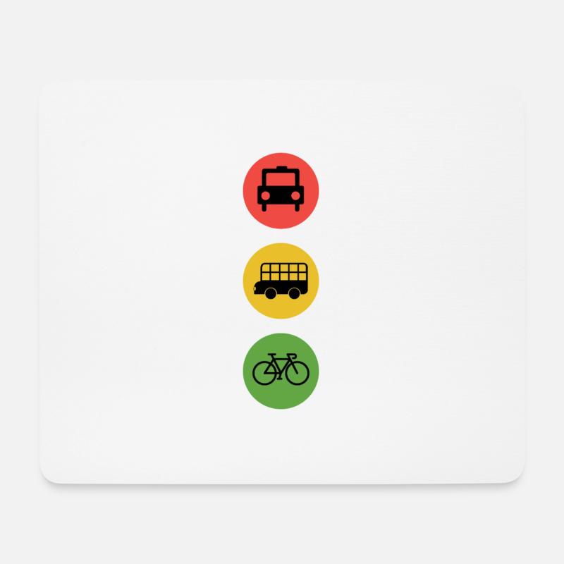 Bicycle Traffic Light Sustainable Environment Gift Idea Green - Mouse Pad (horizontal) - white