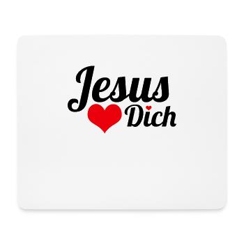 Jesus liebt dich - Mousepad (Querformat) - Weiß - Vorne