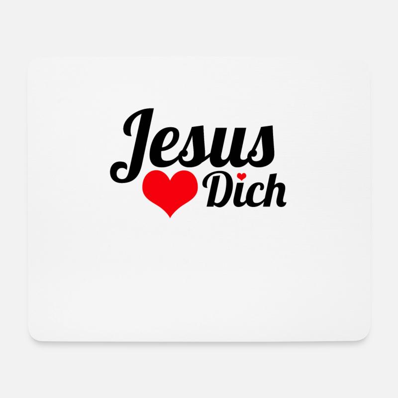 Jesus liebt dich - Mousepad (Querformat) - Weiß