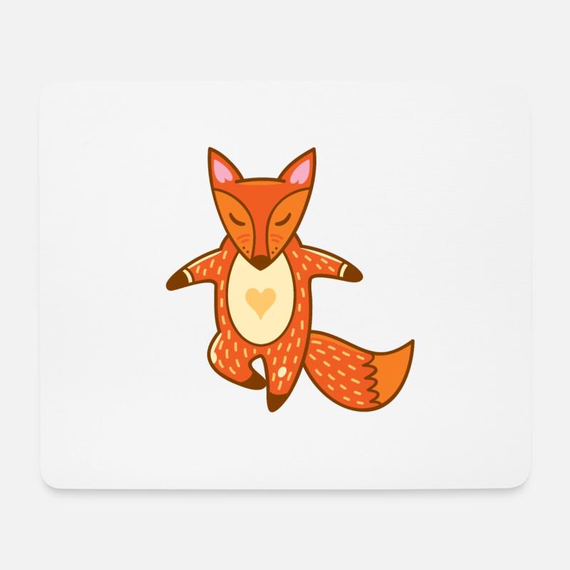Yoga fox - Mouse Pad (horizontal) - white