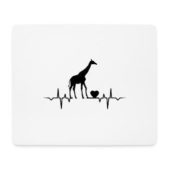 CŒUR DE GIRAFE - Tapis de souris (format paysage) - blanc - Devant