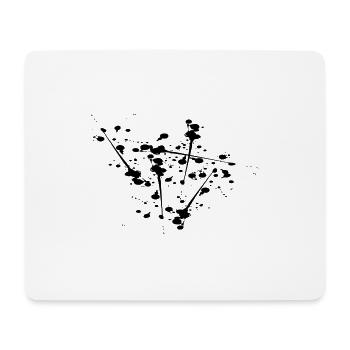 Schwarze Farbspritzer - Mousepad (Querformat) - Weiß - Vorne