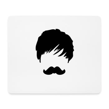 Ein schwarzer Schnauzbart im Gesicht - Mousepad (Querformat) - Weiß - Vorne