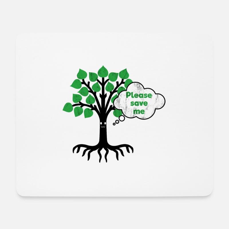 Waldrodung Baum Abholzung - Mousepad (Querformat) - Weiß