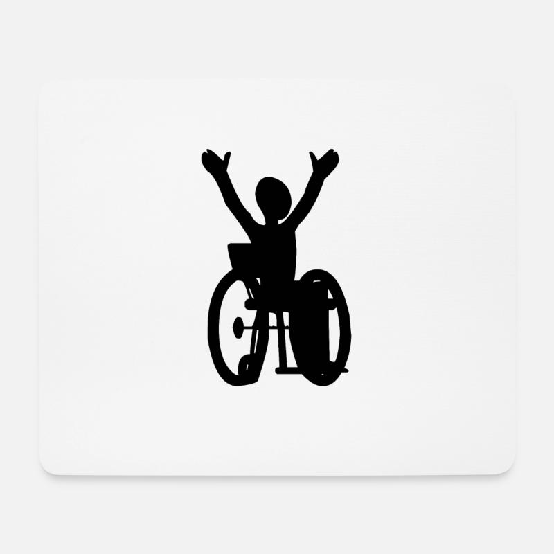 Happy im Rollstuhl - Mousepad (Querformat) - Weiß