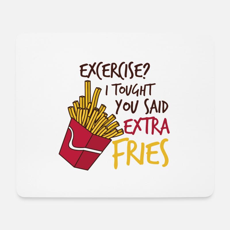 Extra Fries - Mousepad (Querformat) - Weiß