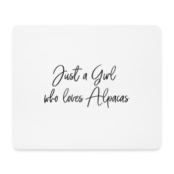 Just a girl how loves alpacas Alpakas Tierliebe - Mousepad (Querformat) - Weiß - Vorne
