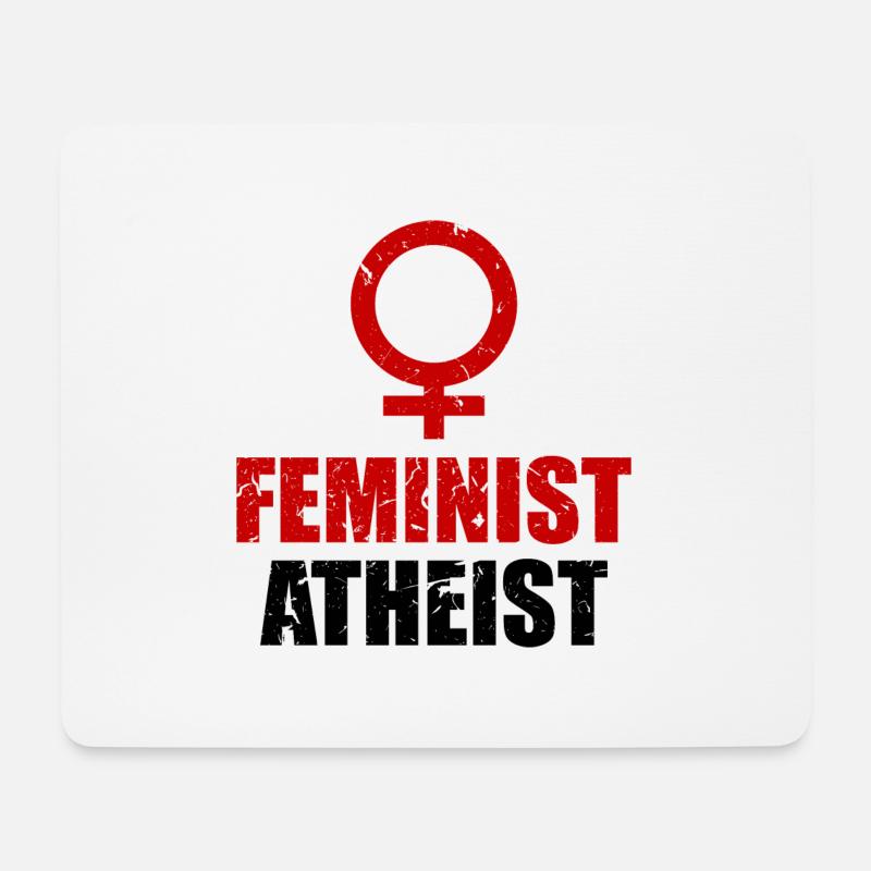 FEMINIST ATHEIST - Mouse Pad (horizontal) - white