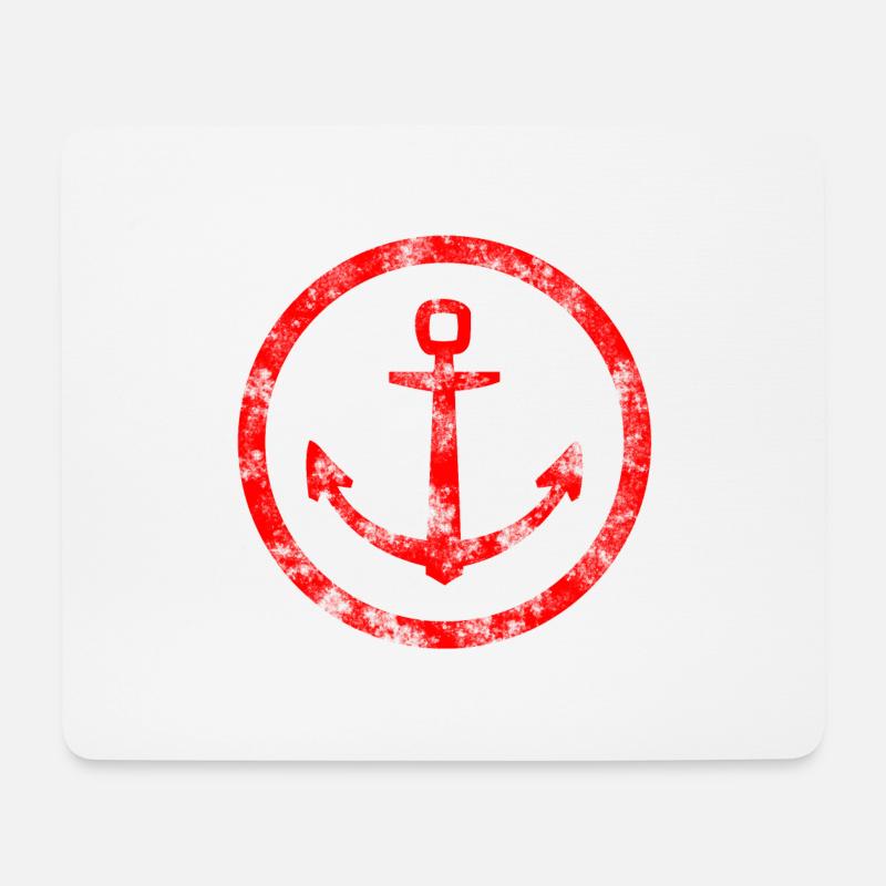 Anker Anchor Maritim Symbol - Mousepad (Querformat) - Weiß