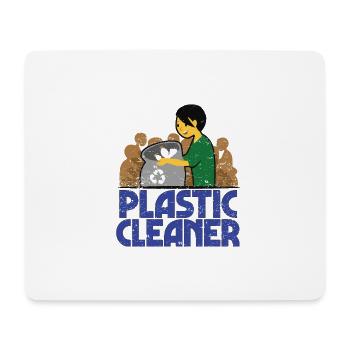 Nettoyant plastique déchets plastiques protection de l'environnement - Tapis de souris (format paysage) - blanc - Devant