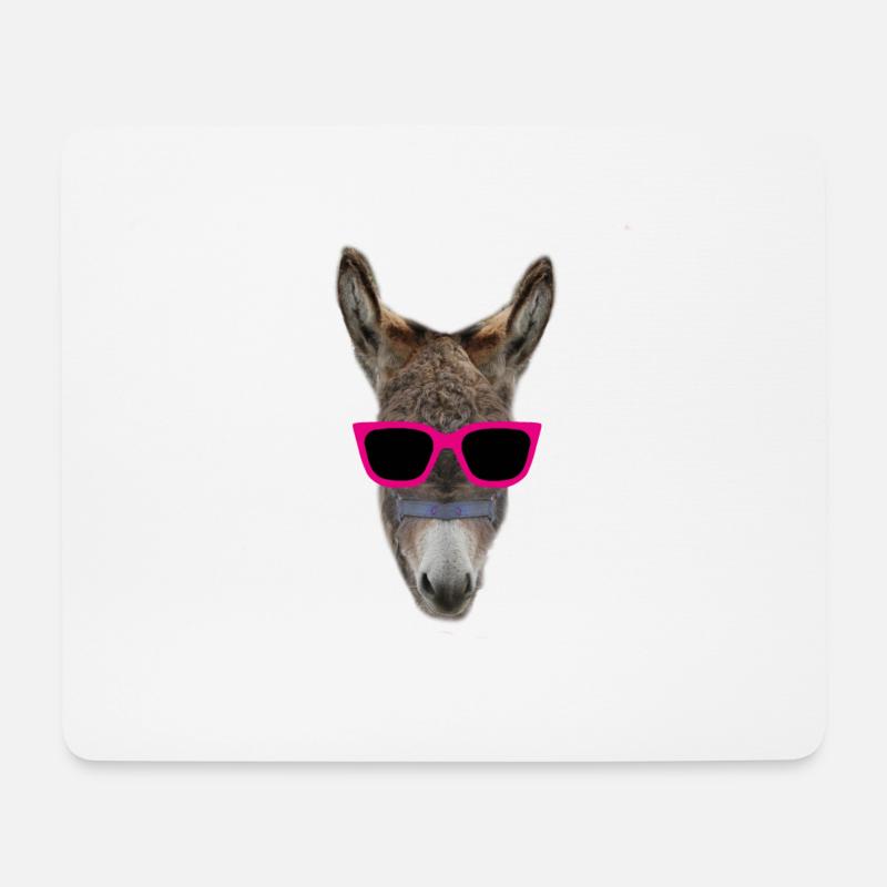 Sommer Party Esel Sonnenbrille - Mousepad (Querformat) - Weiß