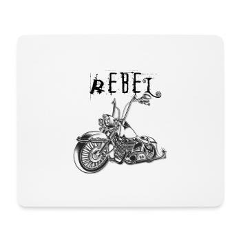 T-shirt de moto cool avec l'inscription Rebel - Tapis de souris (format paysage) - blanc - Devant