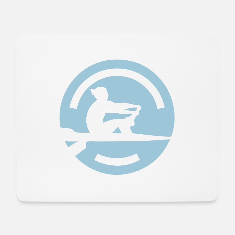 Logo Sport Rowing Rudern Frau - Mousepad (Querformat) - Weiß