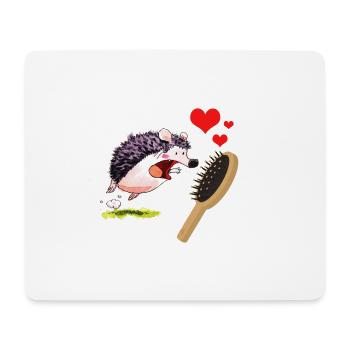 Igel Liebt Kamm - Muttertag und Valentinstag - Mousepad (Querformat) - Weiß - Vorne