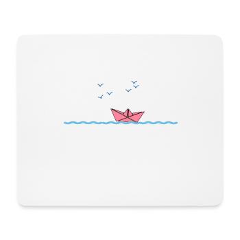 Origami Boot auf dem Ozean - Mousepad (Querformat) - Weiß - Vorne