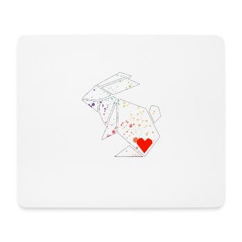 lapin origami - Tapis de souris (format paysage) - blanc - Devant