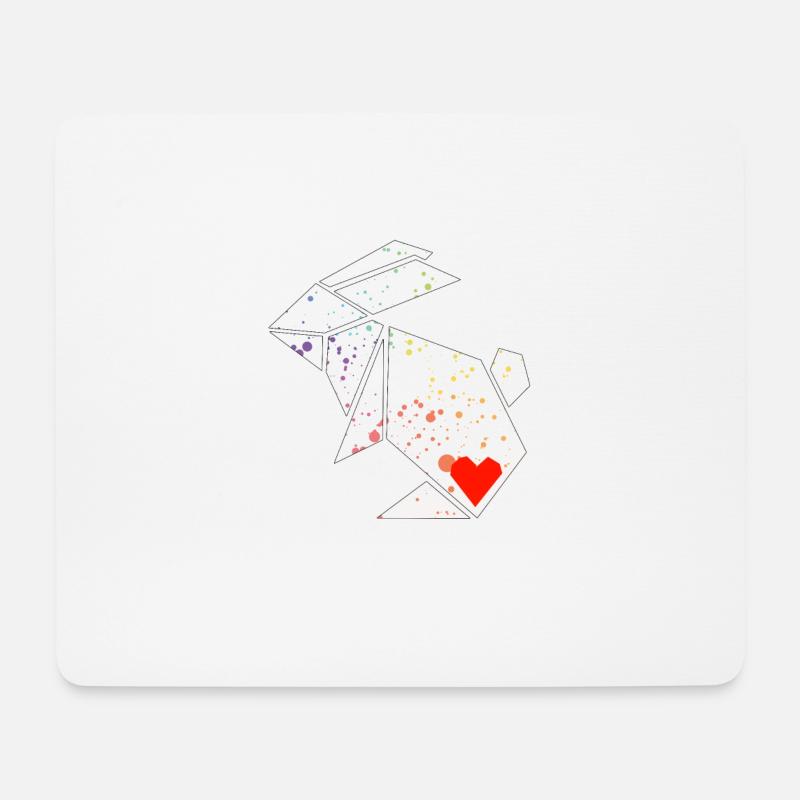 origami rabbit bunny - Mouse Pad (horizontal) - white