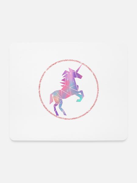 origami Einhorn unicorn - Mousepad (Querformat) - Weiß