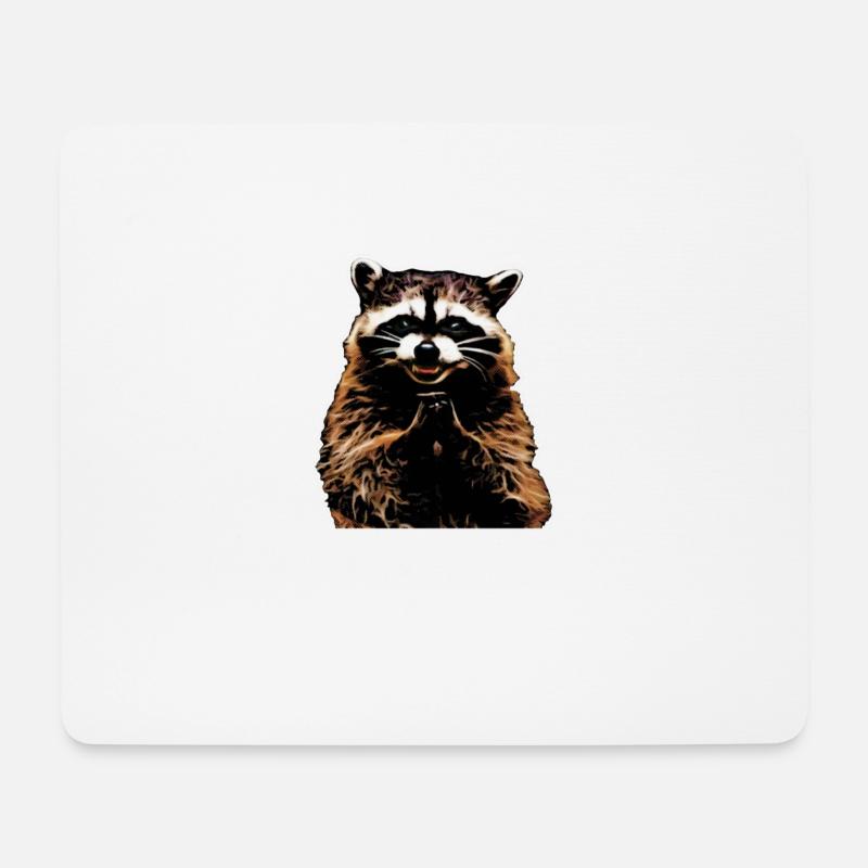 Schlechter Waschbär für dunkle Kleidung - Mousepad (Querformat) - Weiß