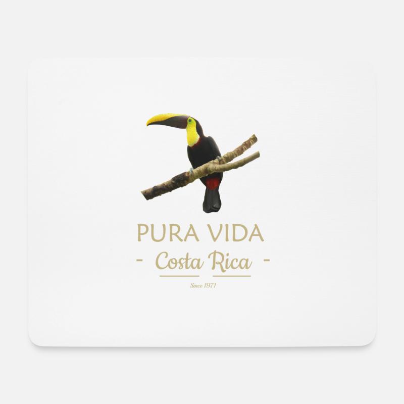 Tukan - Costa-Rica: Pura Vida - Mousepad (Querformat) - Weiß