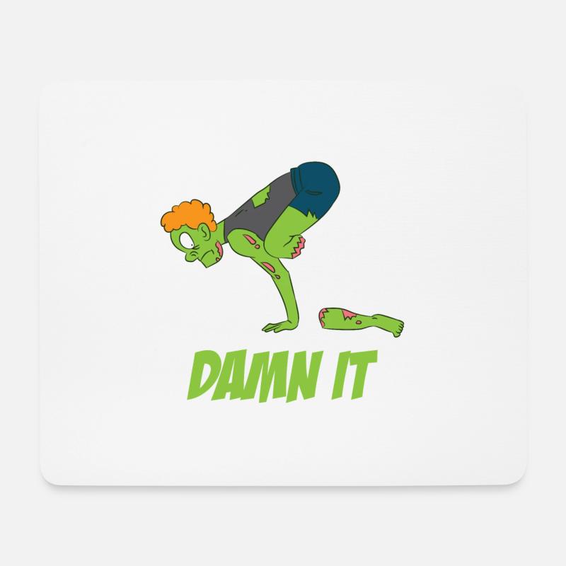 Zombie in Krähe Yoga Position - Mousepad (Querformat) - Weiß