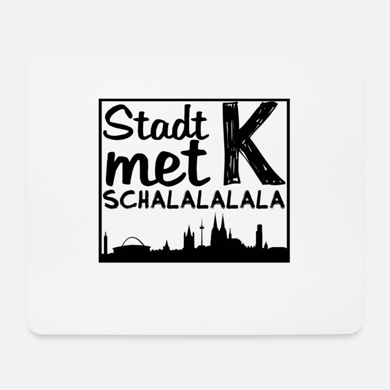 Stadt mit K schalalala Motiv Köln Dom und Skyline - Mousepad (Querformat) - Weiß