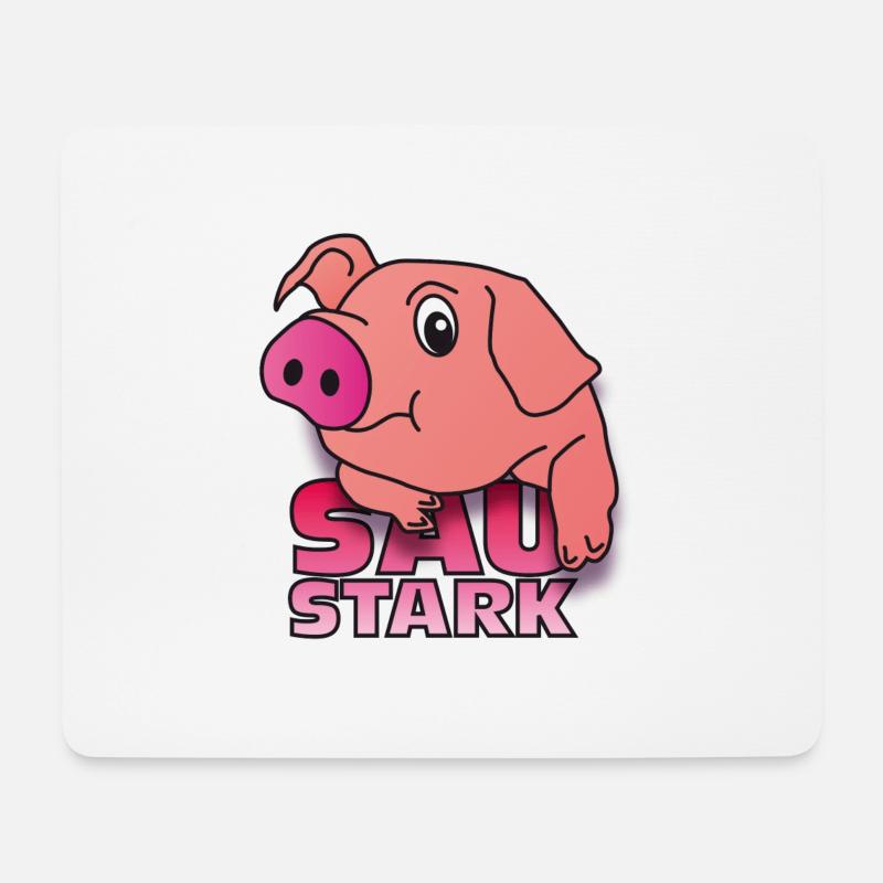 sau stark - Mousepad (Querformat) - Weiß
