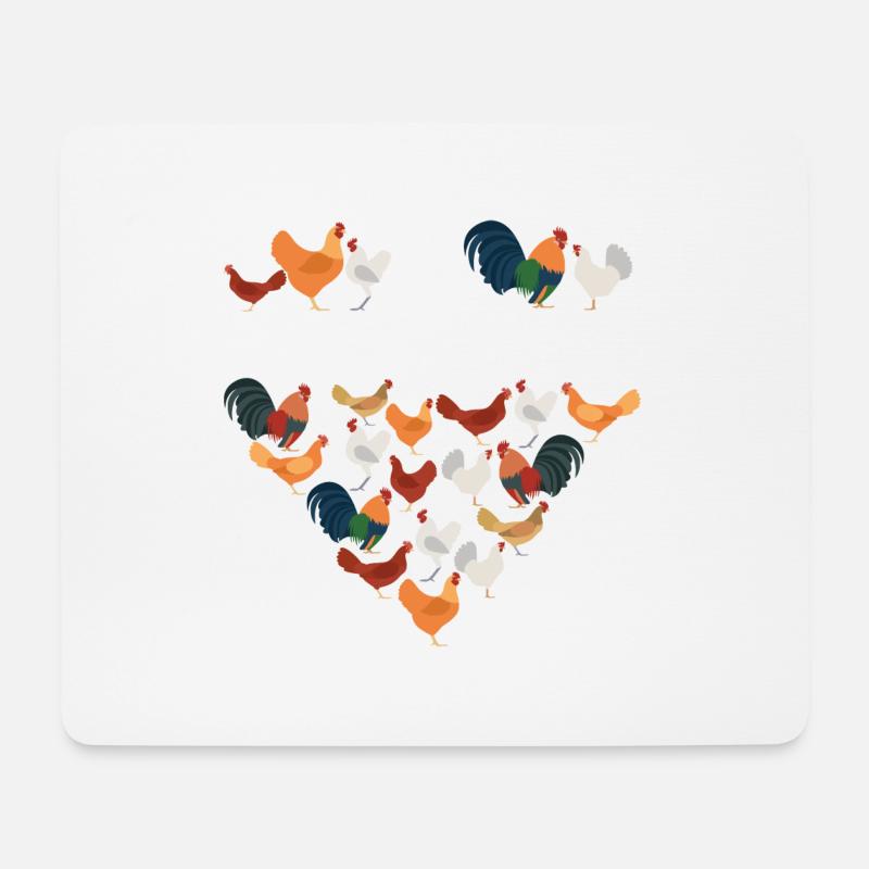 Huhn Tier Hühner Geschenk · Verrückt - Mousepad (Querformat) - Weiß