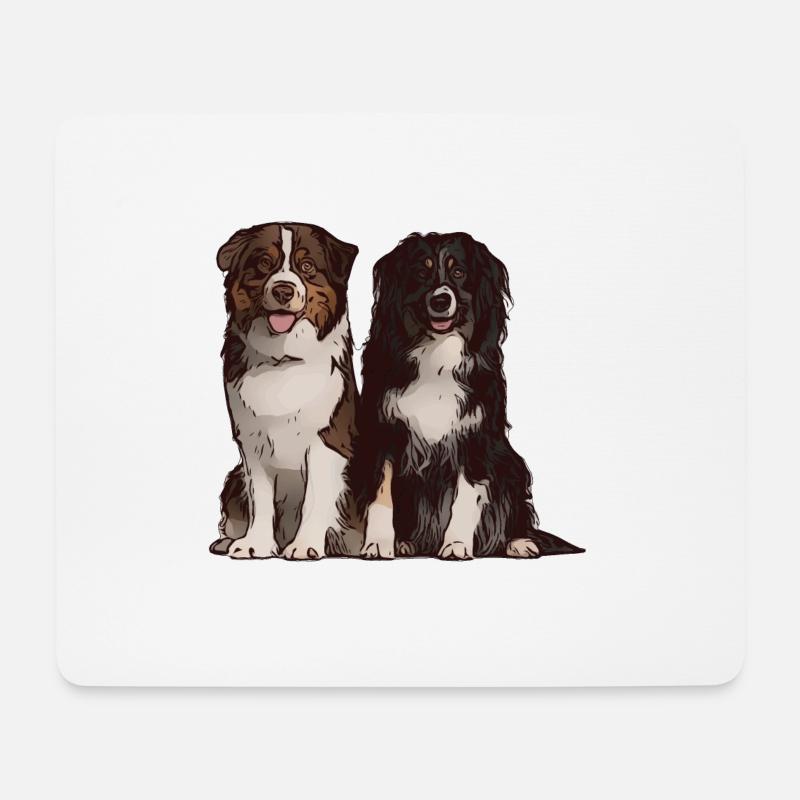 Australian Shepherd Arbeitshund für Hundeliebhaber - Mousepad (Querformat) - Weiß