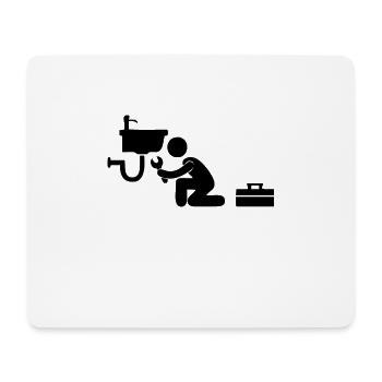 Un plombier au travail - Tapis de souris (format paysage) - blanc - Devant