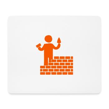 A bricklayer builds an orange wall - Mouse Pad (horizontal) - white - Front