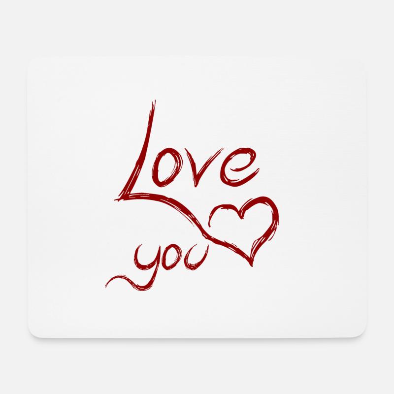 love you - liebe dich - Mousepad (Querformat) - Weiß