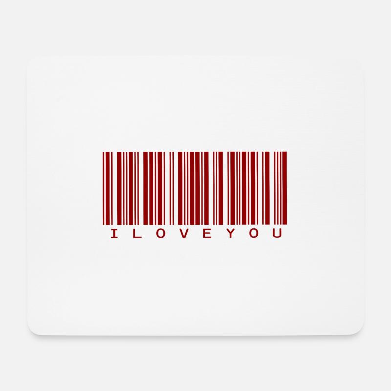 I Love You - Mousepad (Querformat) - Weiß