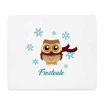 Frosteule Frostbeule eule mit schal - Mousepad (Querformat) - Weiß - Vorne