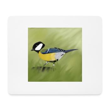 mésange - Tapis de souris (format paysage) - blanc - Devant
