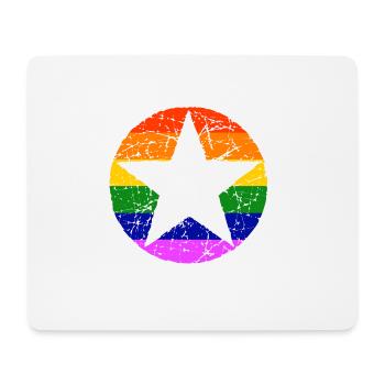 LGBT Gay Pride Star Star CSD Rainbow - Mouse Pad (horizontal) - white - Front
