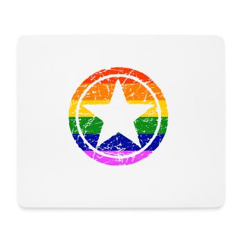 LGBT Gay Pride Star CSD Rainbow Coming Out - Mouse Pad (horizontal) - white - Front