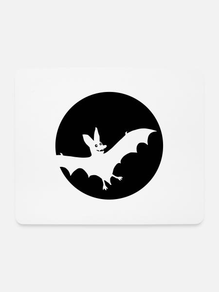 Fledermausmond - Mousepad (Querformat) - Weiß