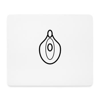 Vagina Möse Pussy Geschlechtsteil Muschi - Mousepad (Querformat) - Weiß - Vorne