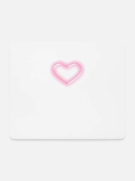 Herz, rosa Glow - Mousepad (Querformat) - Weiß