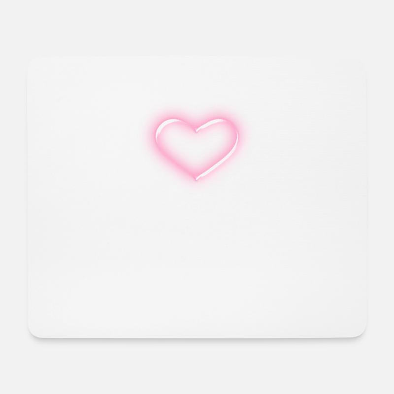 Herz, rosa Glow - Mousepad (Querformat) - Weiß