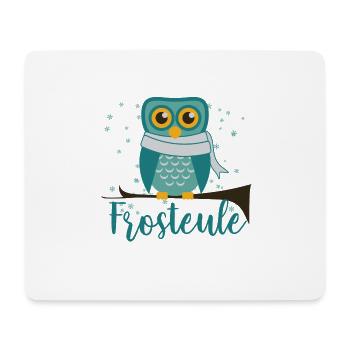 Frosteule süss kalt frost Eule - Mousepad (Querformat) - Weiß - Vorne