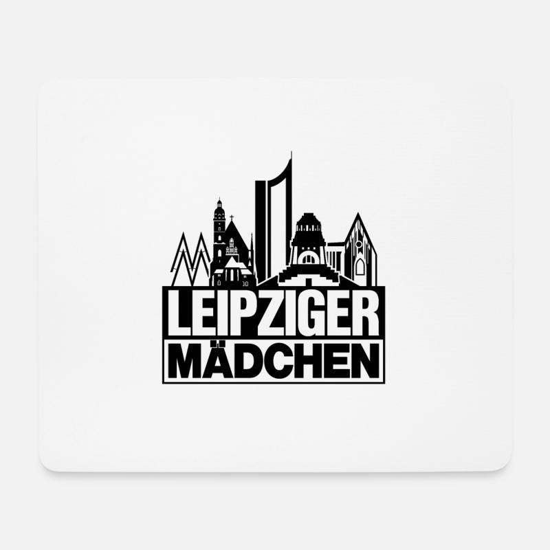 Leipziger Mädchen Schwarz Leipzig Geschenk - Mousepad (Querformat) - Weiß