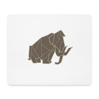 Origami Mammut - Mousepad (Querformat) - Weiß - Vorne