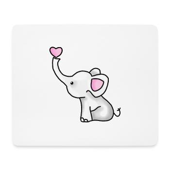 Elefanten Baby - Mousepad (Querformat) - Weiß - Vorne