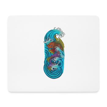 Japanese koi fish Orange purple - Mouse Pad (horizontal) - white - Front