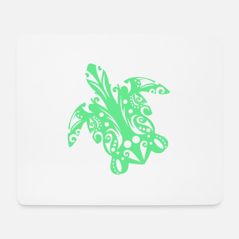 Maori Turtle honu Tattoo Tribal Formen - Geschenk - Mousepad (Querformat) - Weiß