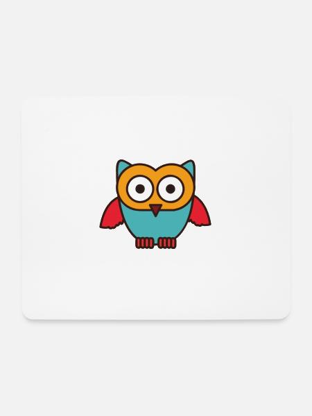 Eulen Design - Niedliche Eule - Musmatta (liggande format) - vit