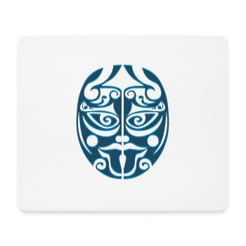 Maori-Krieger Haka die Zunge raus strecken - Mousepad (Querformat) - Weiß - Vorne